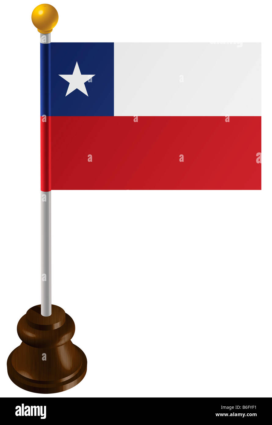 Drapeau du Chili comme marqueur Banque D'Images