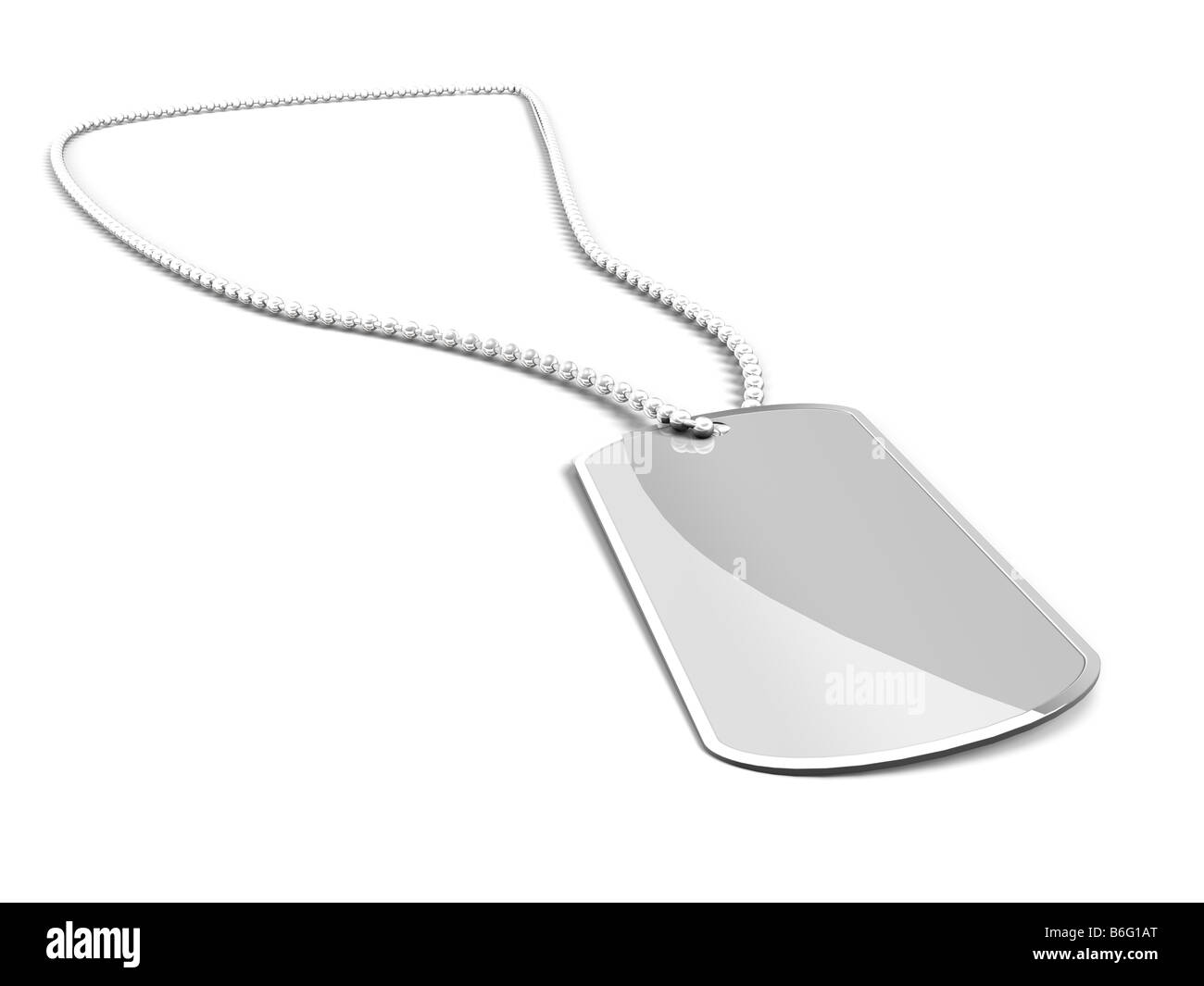 L'Armée US Dog Tag sur fond blanc Banque D'Images