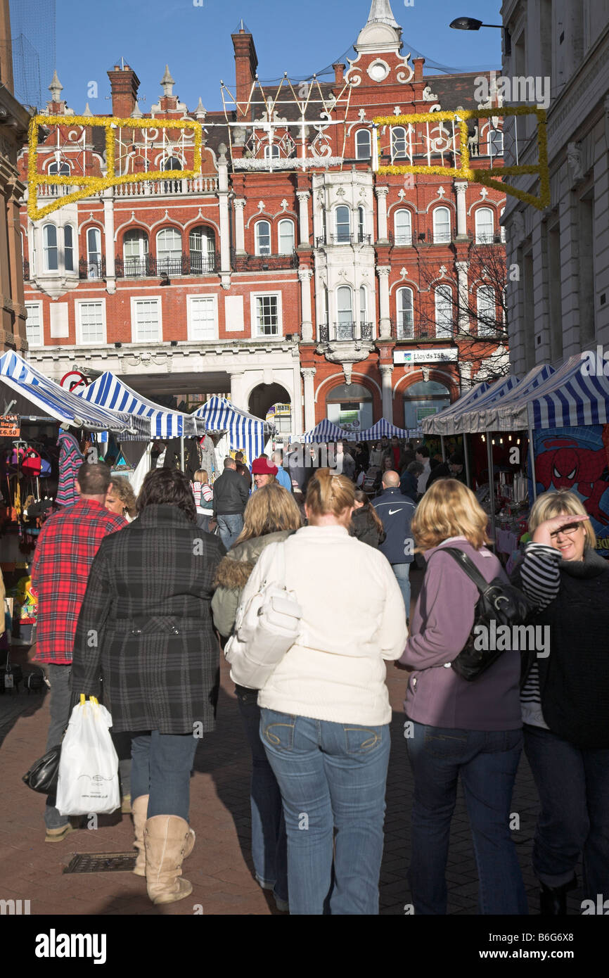 Ipswich Suffolk Angleterre shopping de Noël Banque D'Images