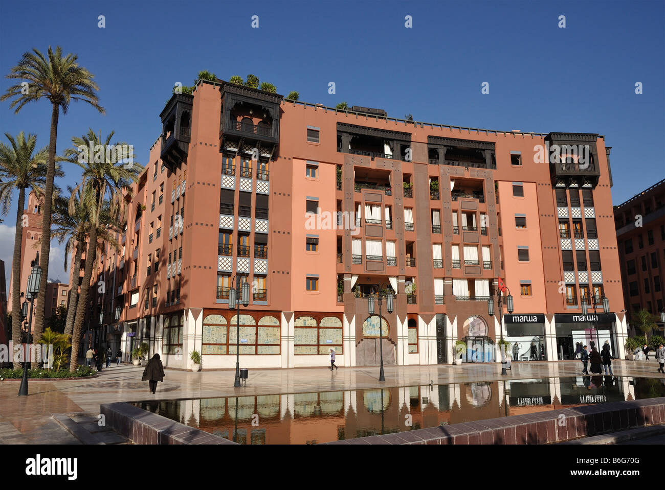 L'architecture moderne dans la ville de Marrakech Banque D'Images