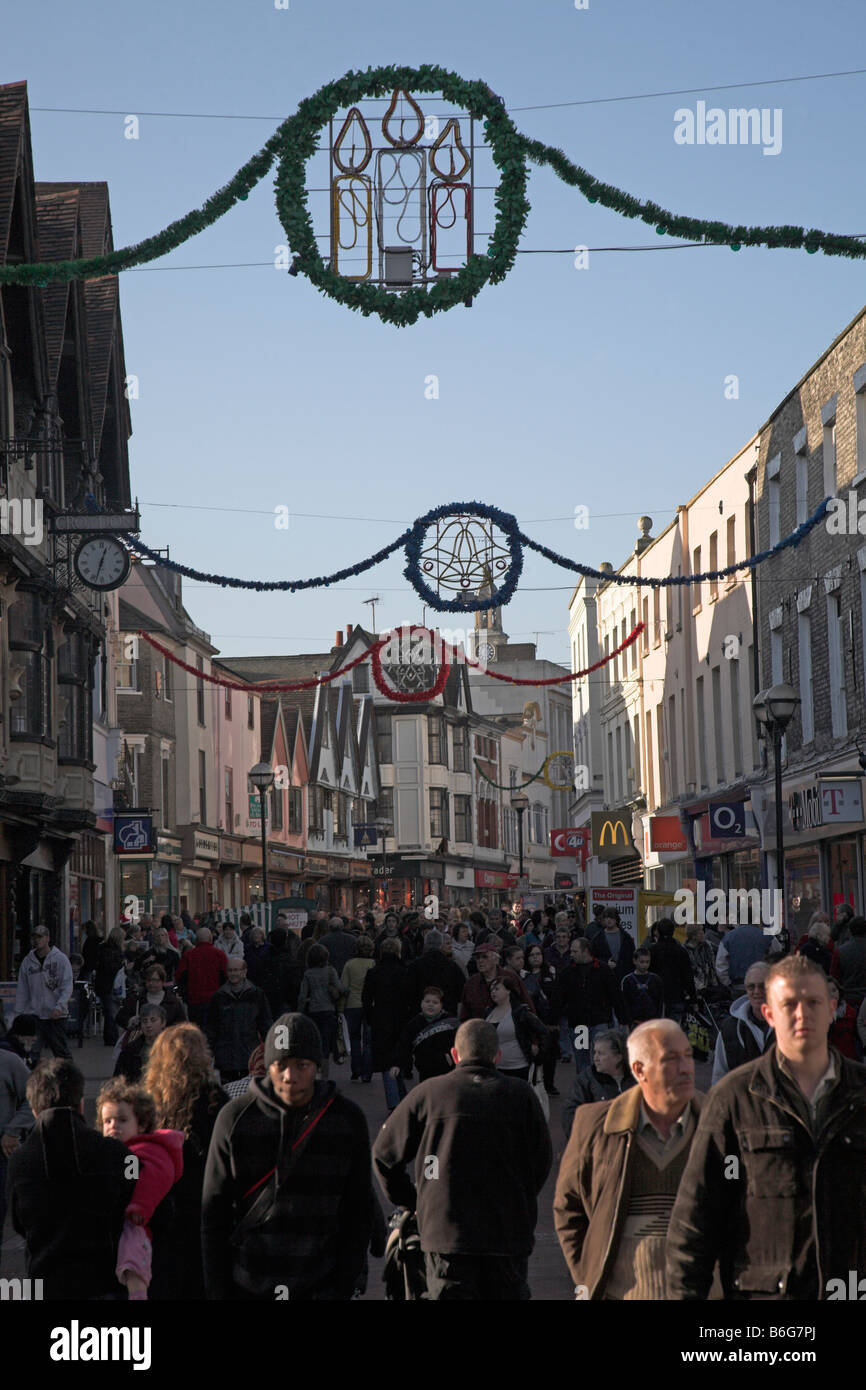 Ipswich Suffolk Angleterre shopping de Noël Banque D'Images