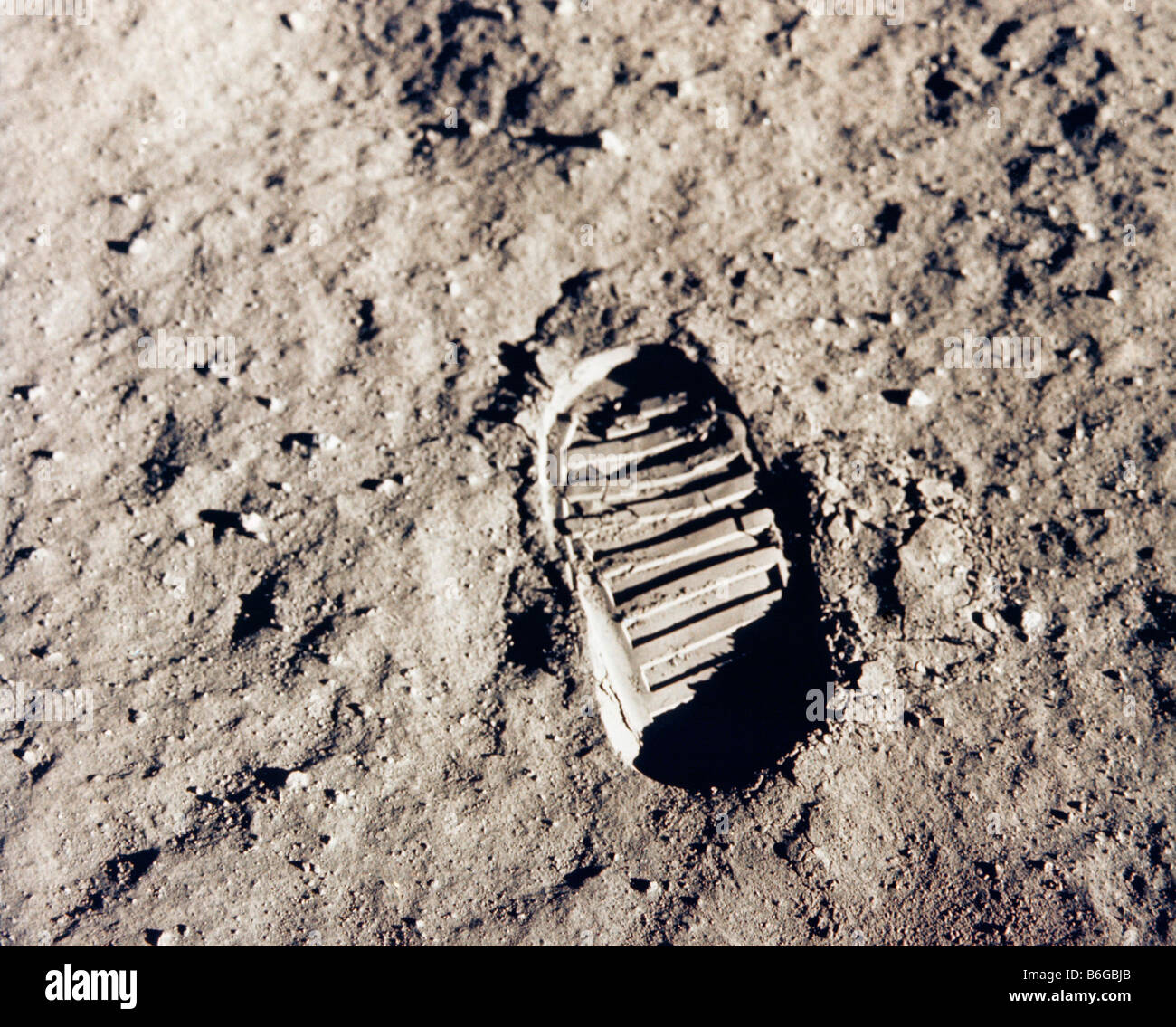 Empreinte d'astronautes sur la lune Banque D'Images