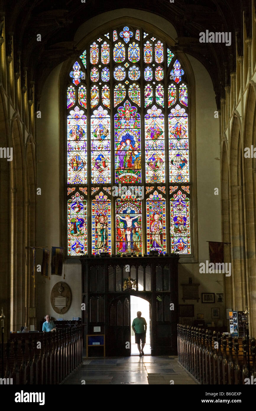 La fenêtre de l'ouest de St Marys Church à Bury St Edmunds, Suffolk, UK Banque D'Images