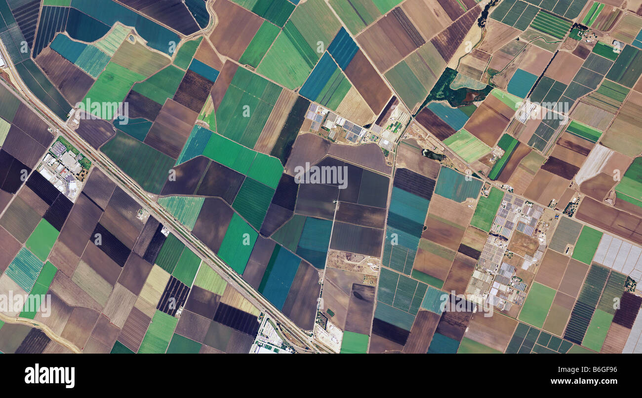 Carte aérienne autour de l'agriculture Salinas river comté de Monterey en Californie Banque D'Images