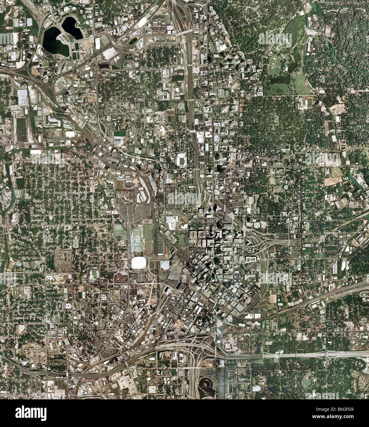 Carte aérienne centre-ville d'Atlanta, Géorgie Banque D'Images