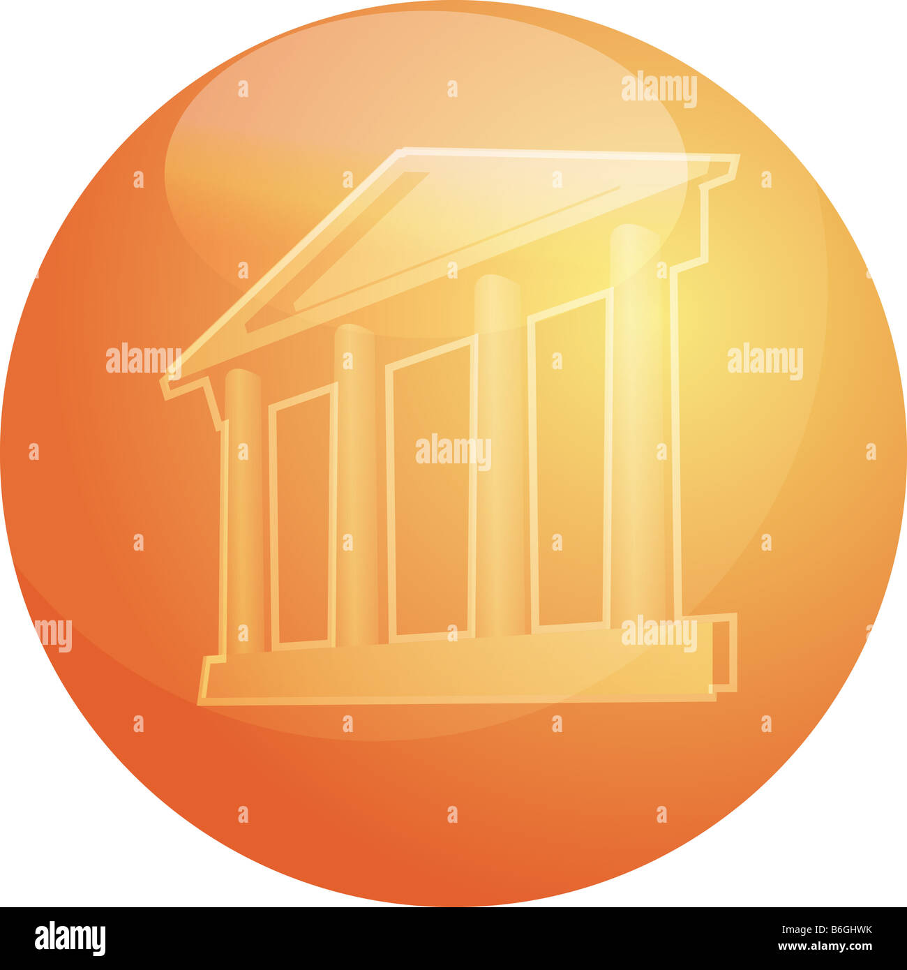 Illustration d'un grand bâtiment avec des piliers montrant les finances gouvernementales ou d'autres établissements Banque D'Images