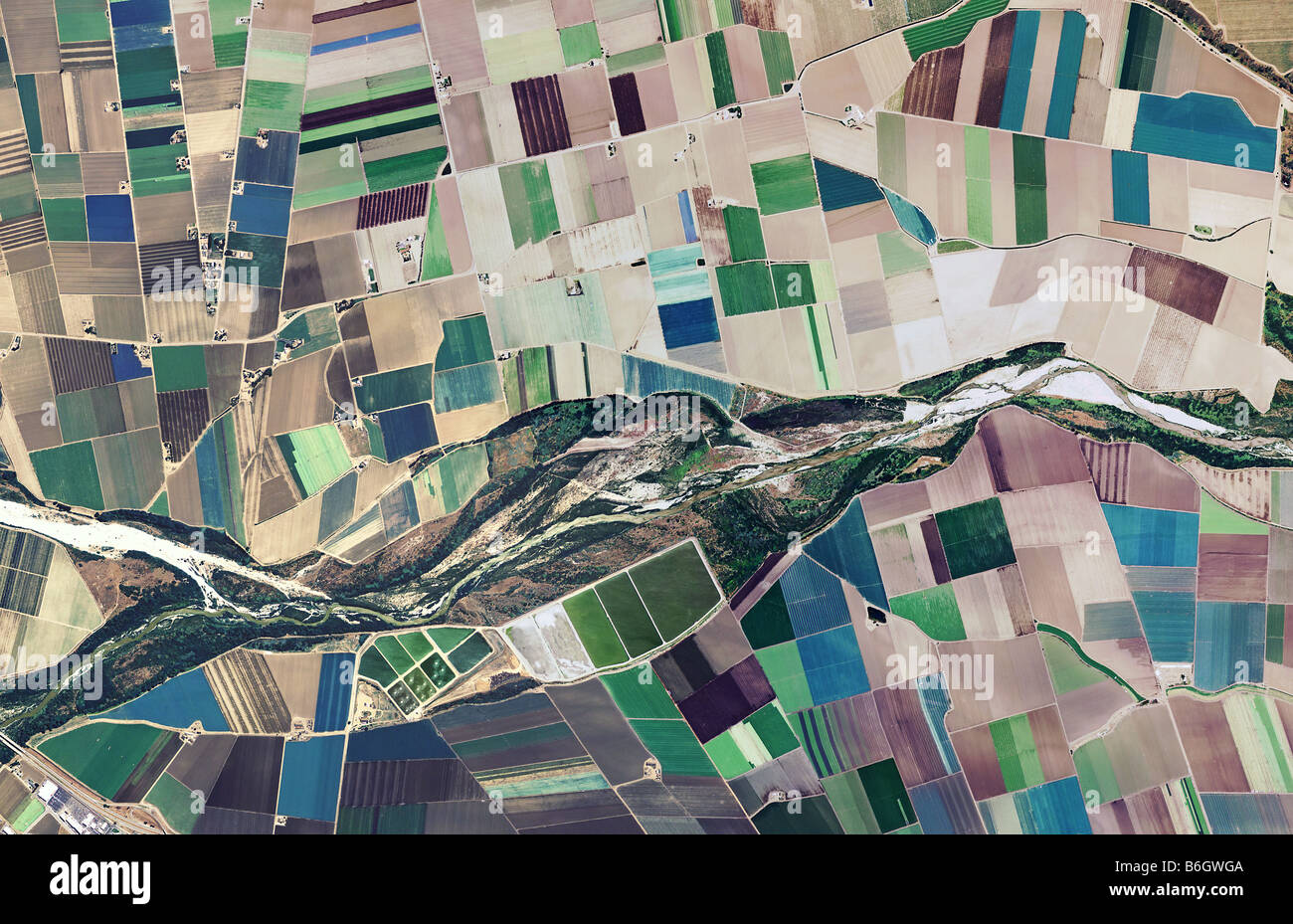 Carte aérienne autour de l'agriculture Salinas river comté de Monterey en Californie Banque D'Images