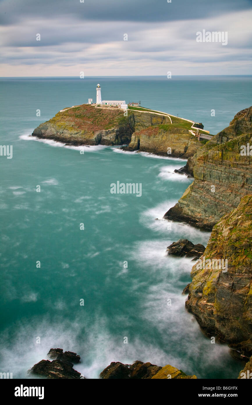 Phare de South Stack, Anglesey, Pays de Galles, Royaume-Uni Banque D'Images