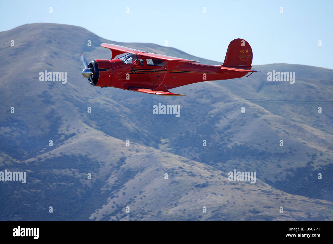 Hêtre 1 17s Staggerwing Warbirds sur Wanaka Otago ile sud Nouvelle Zelande Banque D'Images