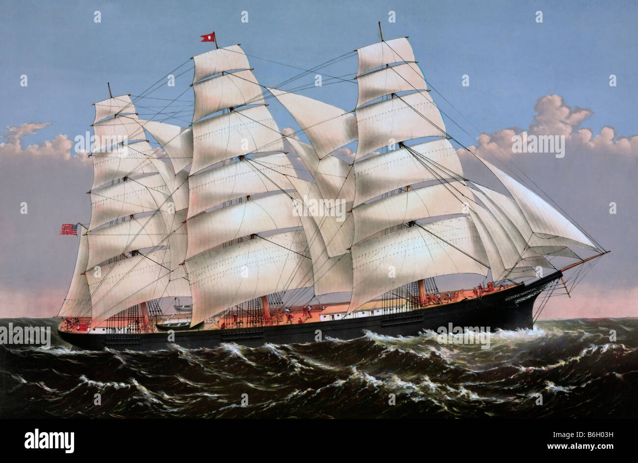 Trois frères, clipper le plus grand voilier du monde. 1875 Banque D'Images