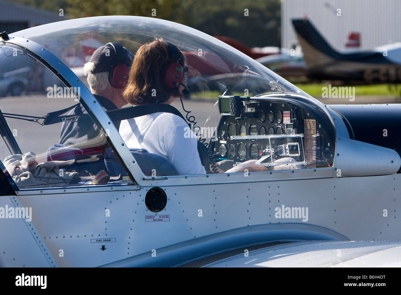 Leçon de vol en avion léger Banque D'Images