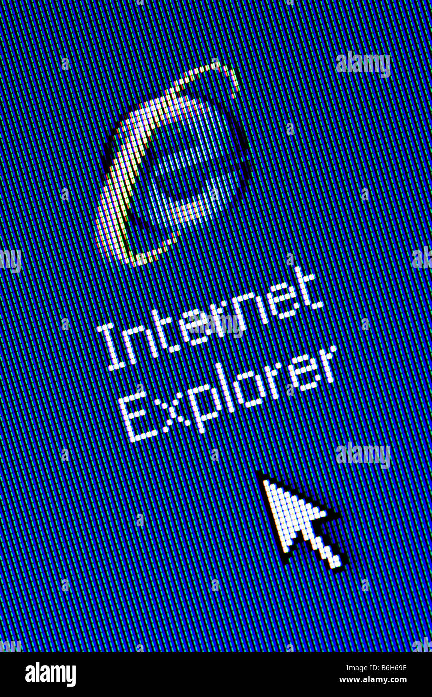 Capture d'écran de macro le navigateur Web Internet Explorer l'icône de bureau Editorial Utilisez uniquement Banque D'Images