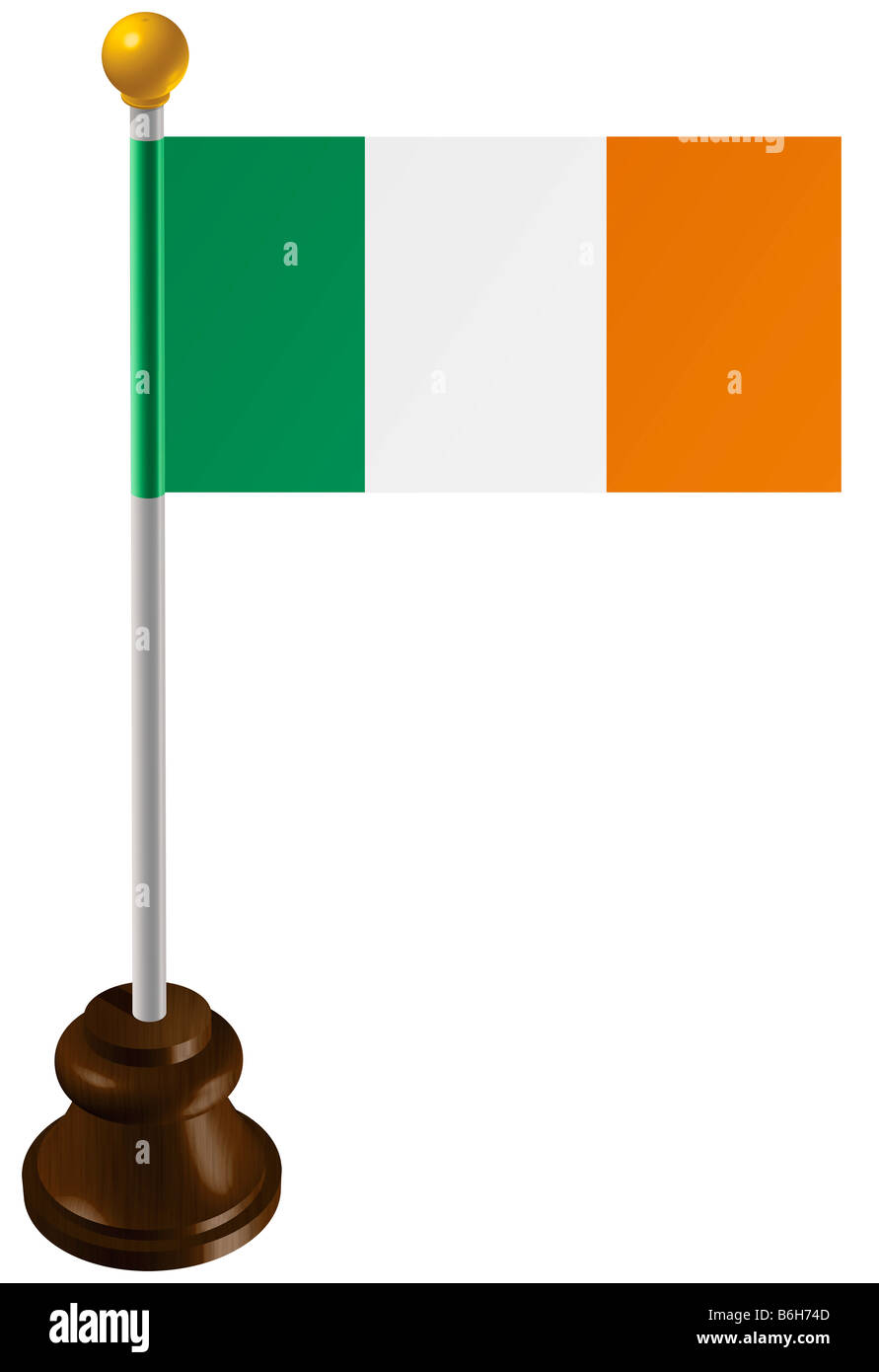 Drapeau irlandais comme marqueur Banque D'Images