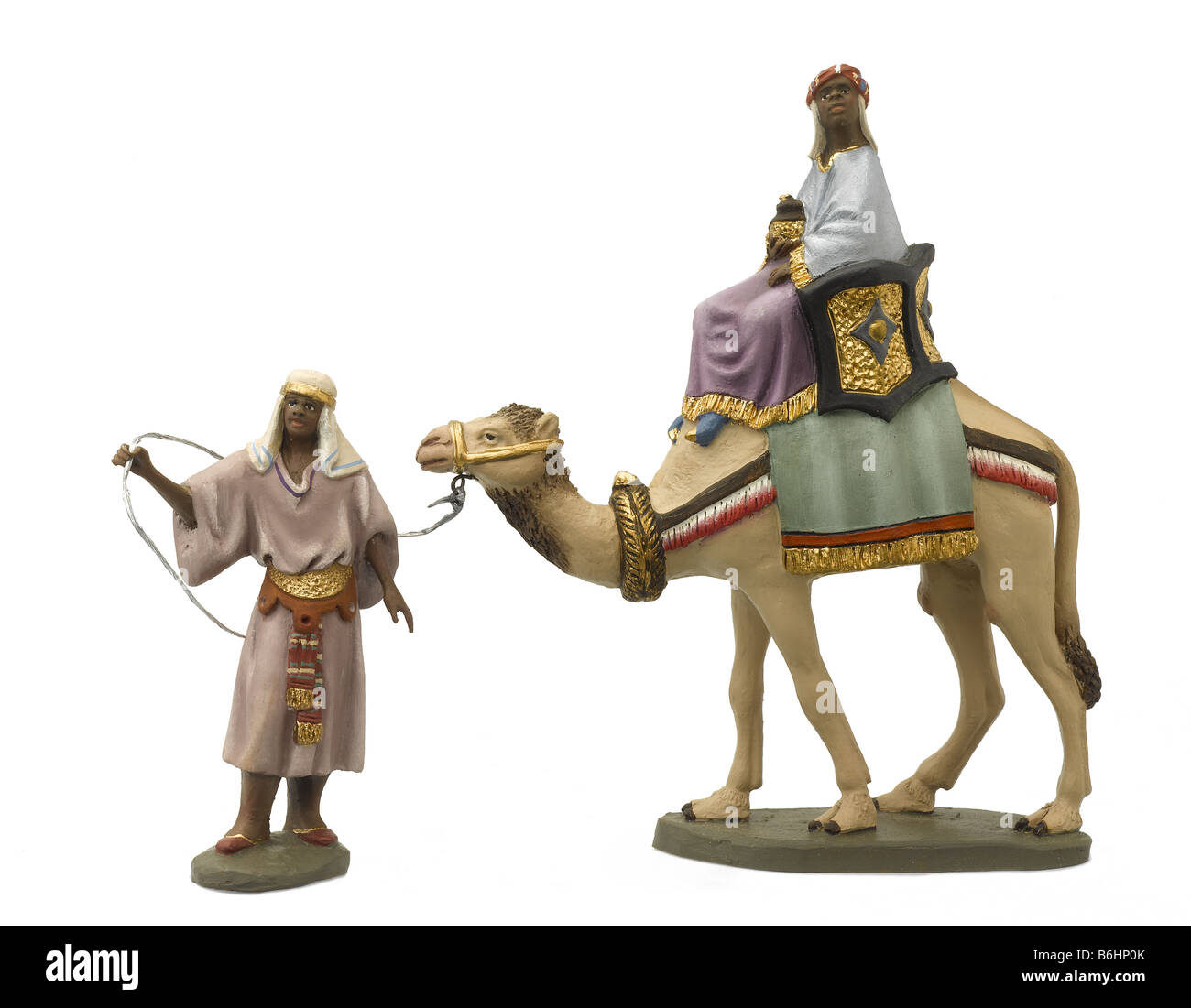 Nativité figures Page et Baltasar king Banque D'Images