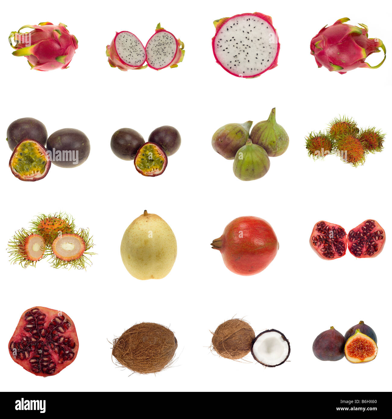 Collection de fruits exotiques isolé sur blanc XXL Veuillez consulter les fichiers d'images dans ma galerie Banque D'Images