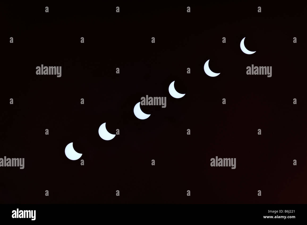 Séquence d'éclipse solaire. 11 août 1999. Banque D'Images