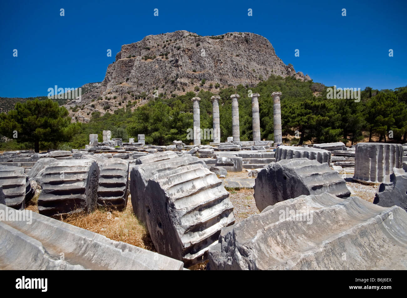 Priene ancienne ville Izmir Turquie Banque D'Images