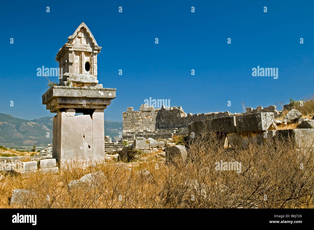 Ruines de Xanthos, la plus grande ville de la Lycie, Turquie Banque D'Images