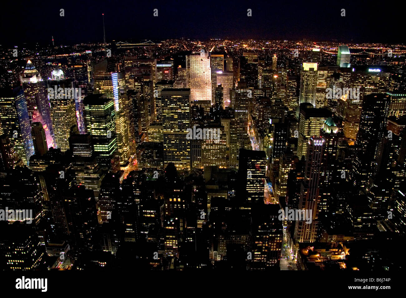 Vue de la nuit de New York New York USA Banque D'Images