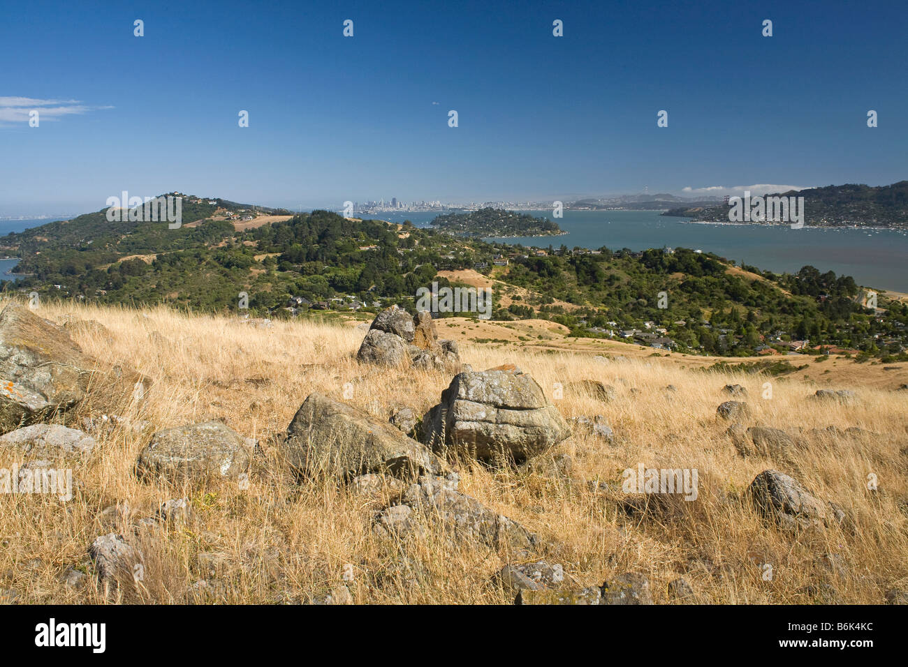 Californie - l'Angel Island Baie de San Francisco et San Francisco de la montagne dans le comté de Marin sur la péninsule de Tiburon. Banque D'Images