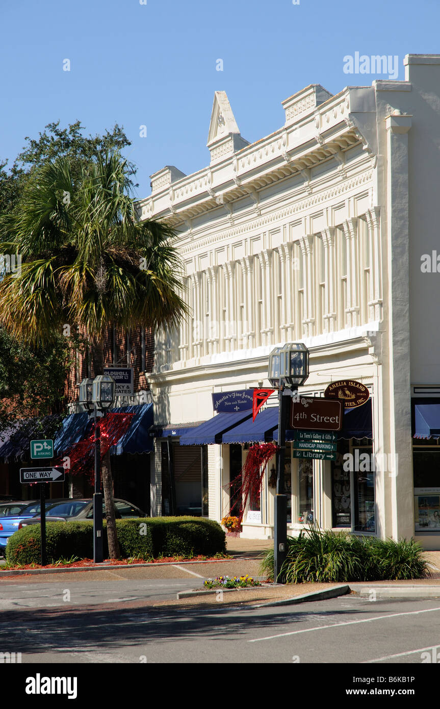 Les propriétés du centre-ville de Fernandina Beach Florida USA Banque D'Images