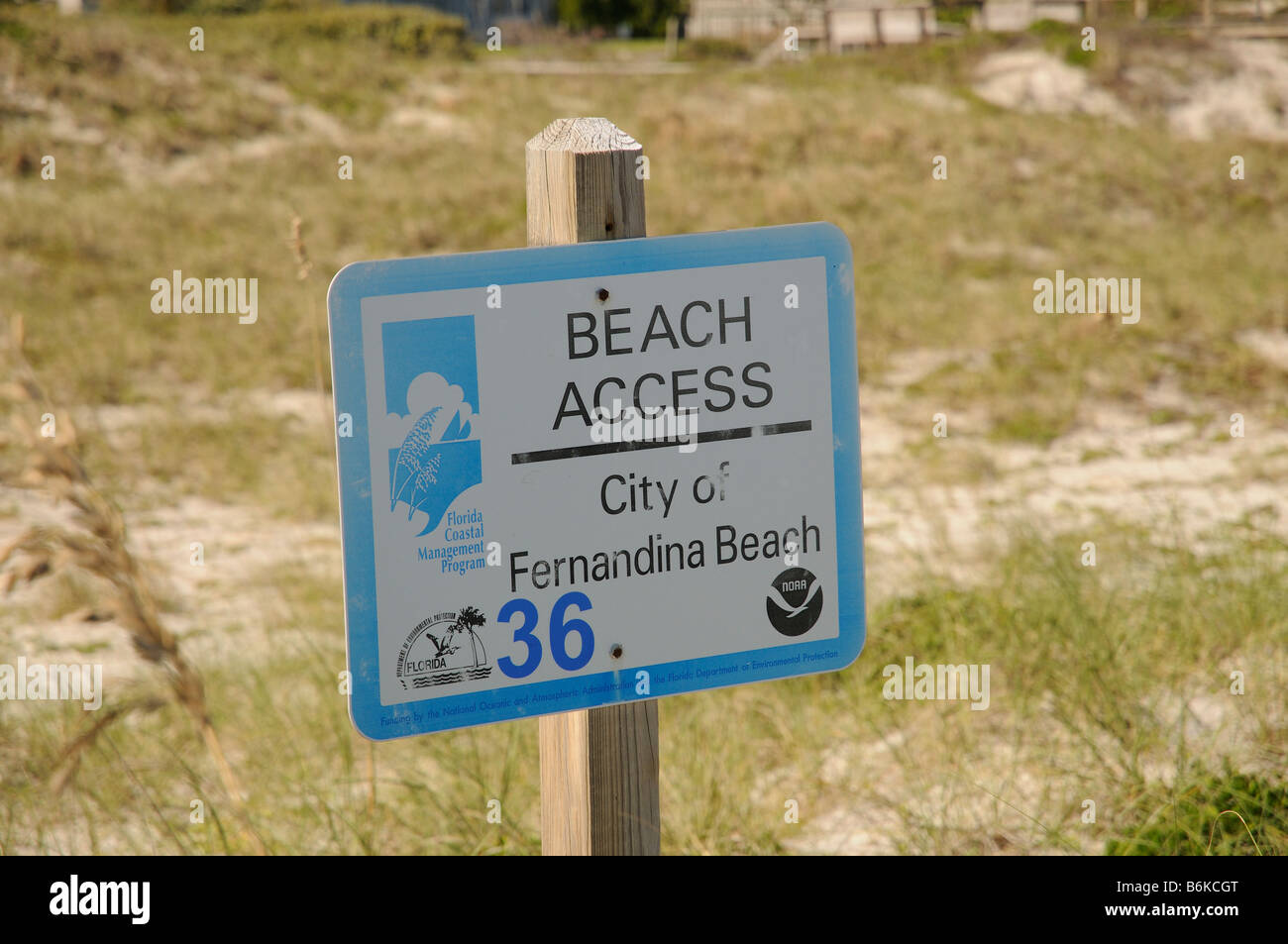 L'accès à la plage d'affichage sur la ville de Fernandina Beach, Amelia Island Florida USA Banque D'Images