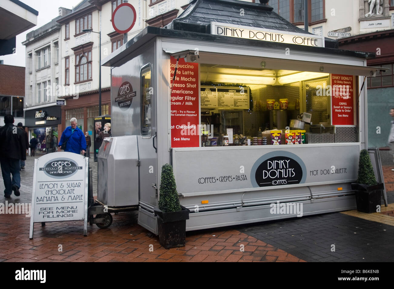 Snack-bar mobile, ou burger van, les traiteurs de Derby. Banque D'Images