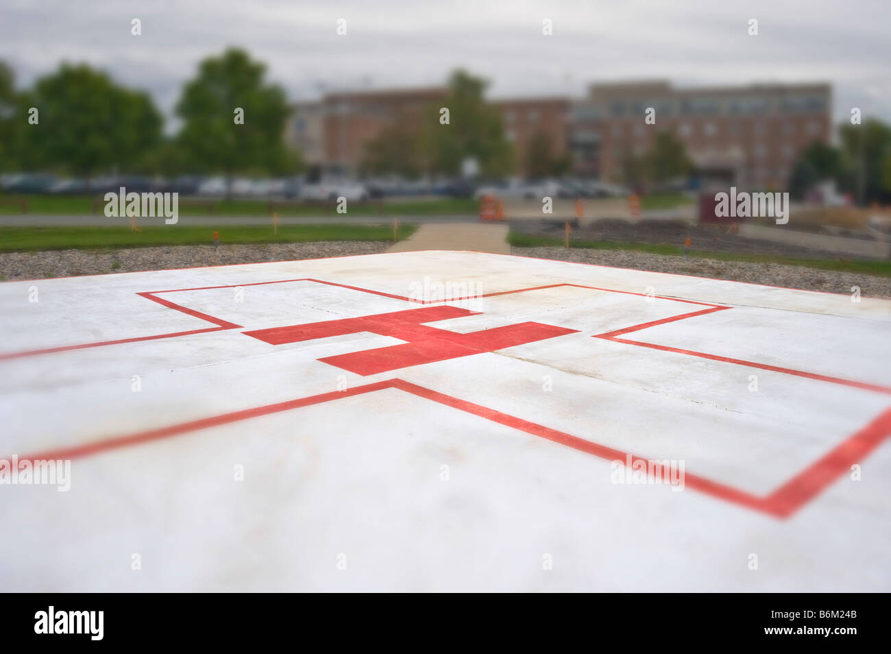 Hélisurface atterrissage pour hélicoptère à l'hôpital de Philadelphie, en Pennsylvanie, USA Banque D'Images