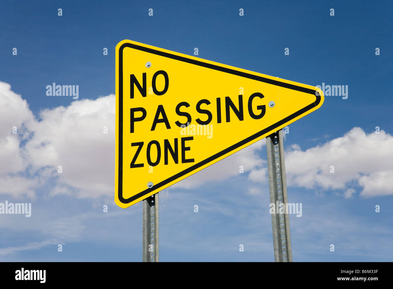 Pas de zone de passage des panneaux routiers, USA Banque D'Images