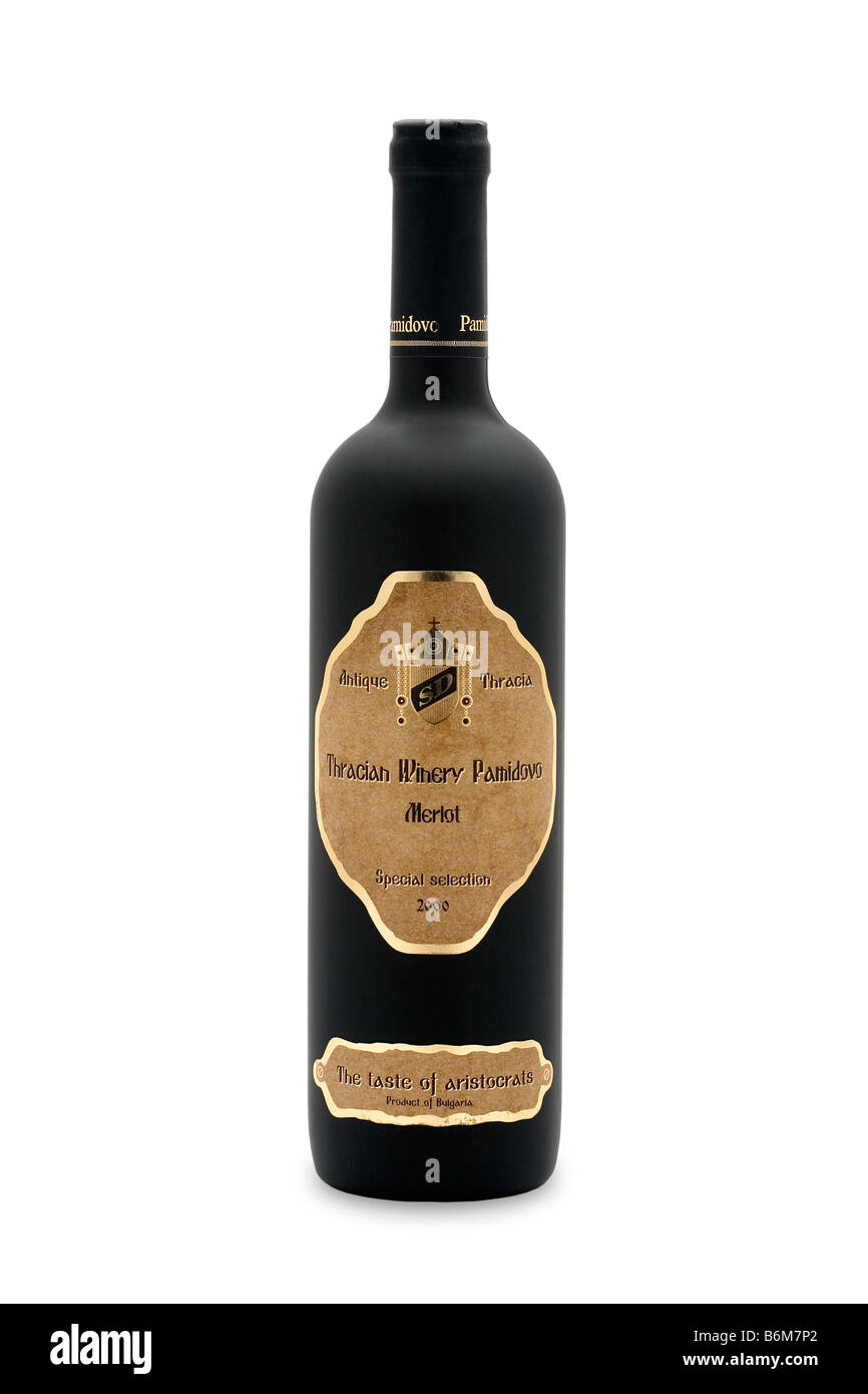 La Bulgarie de Thrace antique winery pamidovo merlot sélection spéciale 2000 le goût d'aristocrates de vin rouge sec riche couleur morello Banque D'Images