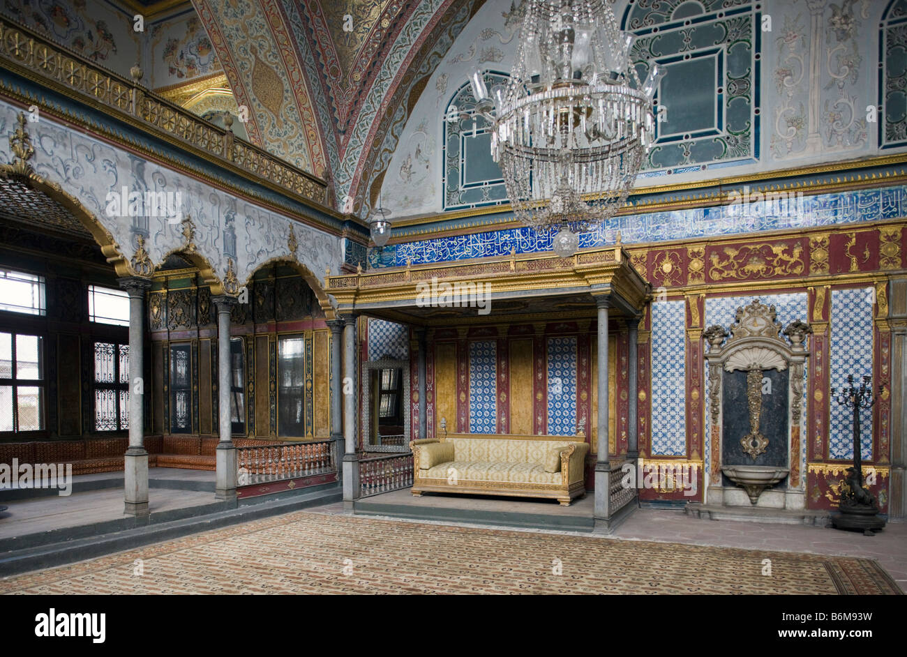 Imperial Hall, le harem de Topkapi Saray, Palace, Istanbul, Turquie Banque D'Images