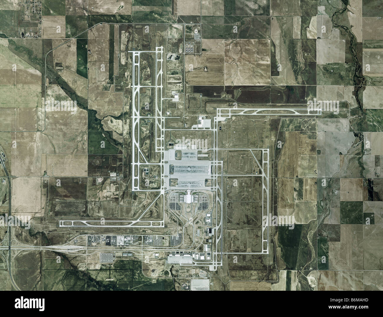 Carte aérienne de l'Aéroport International de Denver KDEN aéroport le plus grand aux États-Unis Banque D'Images
