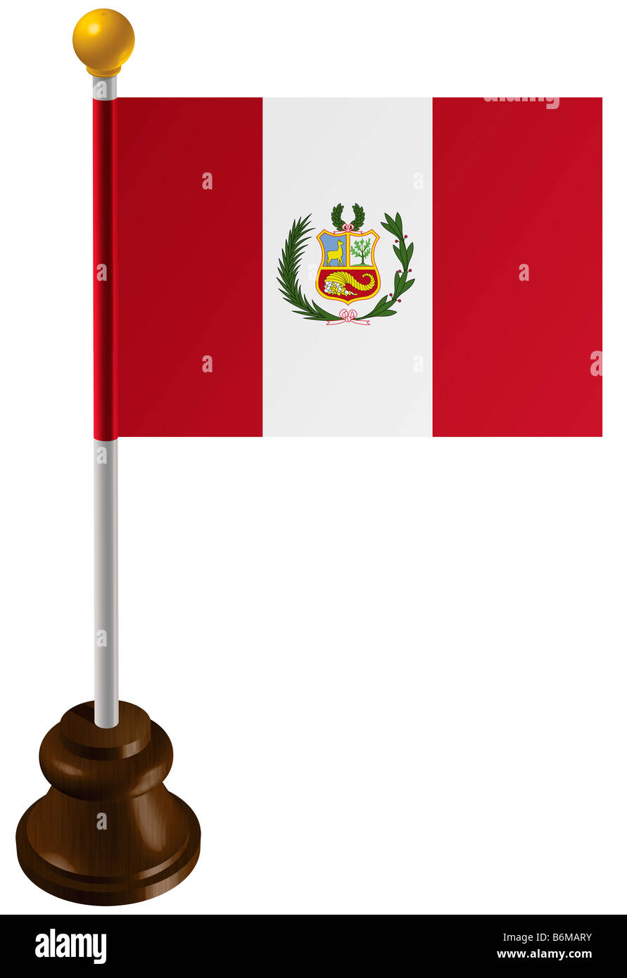 Drapeau du Pérou en tant que marqueur Banque D'Images