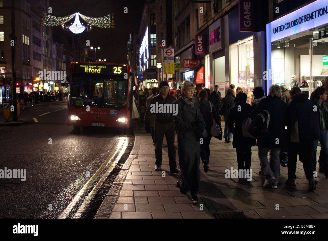 Oxford Street London Christmas 2008 Banque D'Images