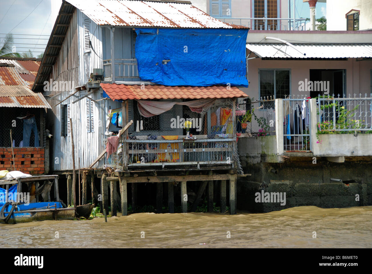 Riverside House, Cai Be, Delta du Mekong, Vietnam Banque D'Images