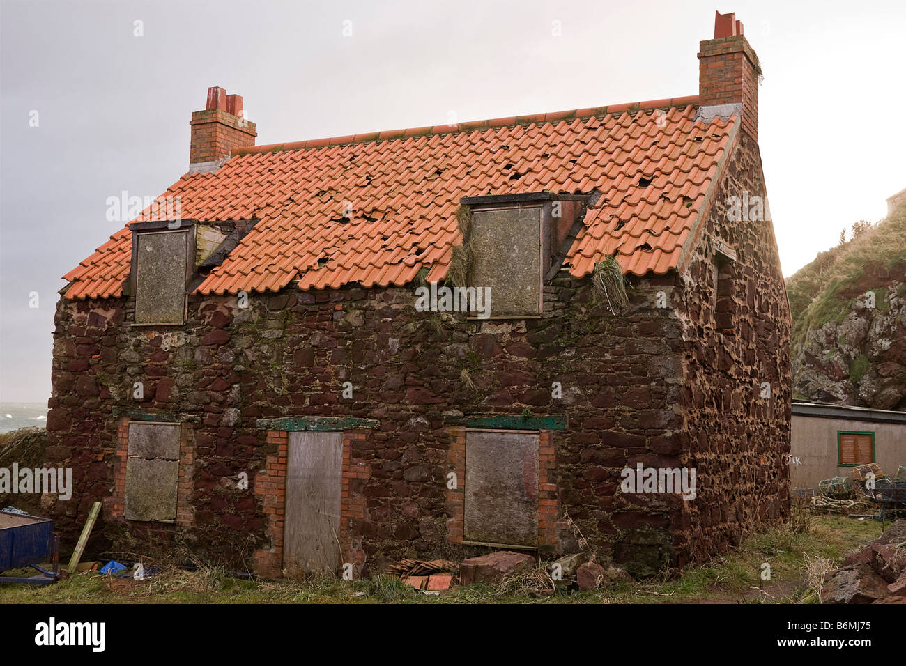 Des pêcheurs de saumon vieux Bothy. Banque D'Images