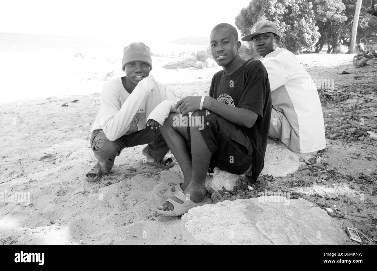 Le Ghana, côte ouest. Village de pêcheurs, les pêcheurs locaux. Banque D'Images