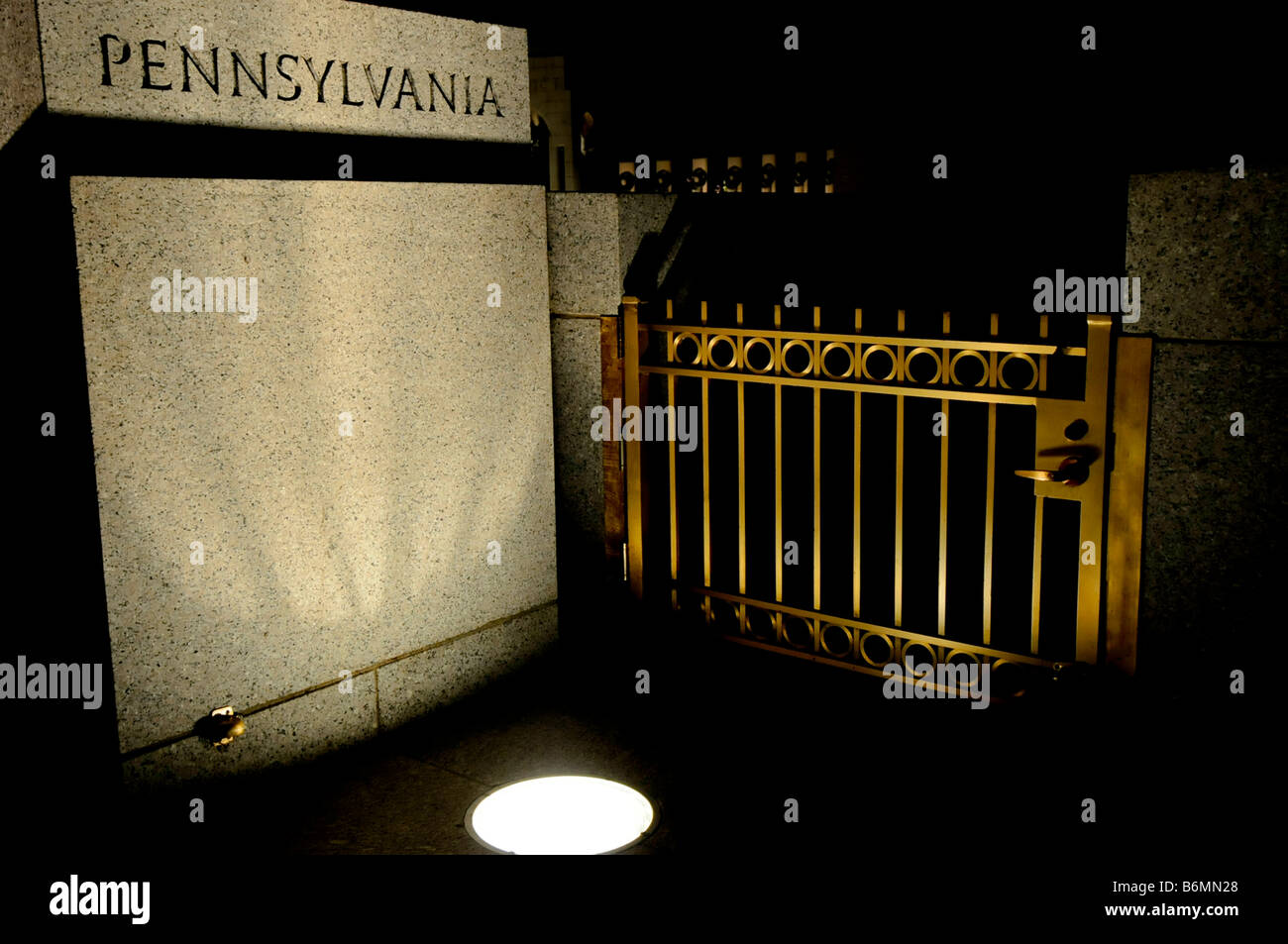 Une scène de nuit à la WWII Memorial à Washington DC Banque D'Images