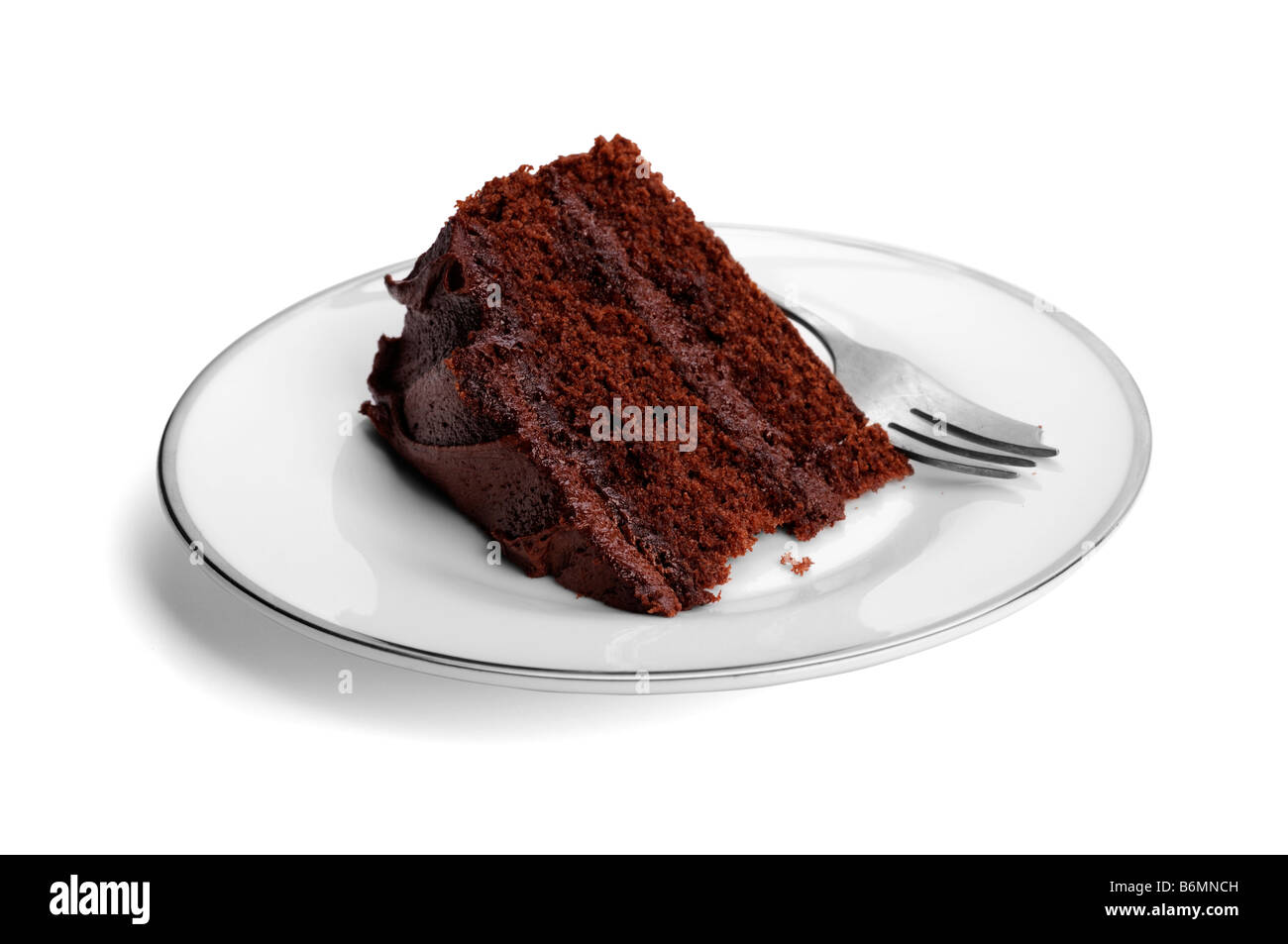 Tranche de gâteau au chocolat Banque D'Images