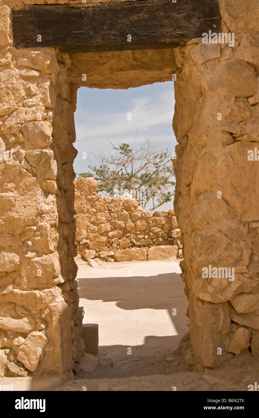 La porte en ruines,mur,Parc national de Massada Israël,Asia Banque D'Images