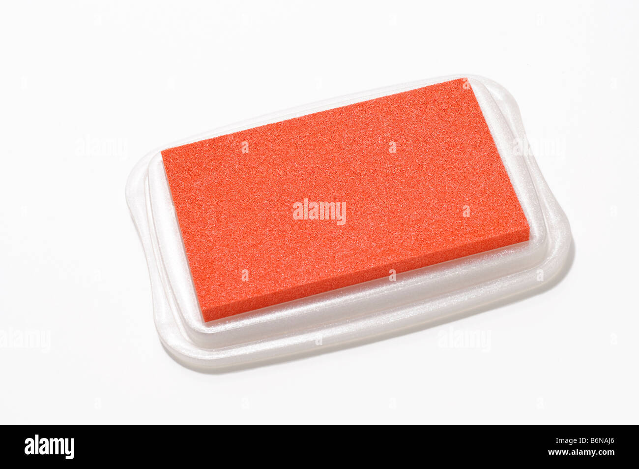 Tampon encreur timbre en caoutchouc orange Banque D'Images