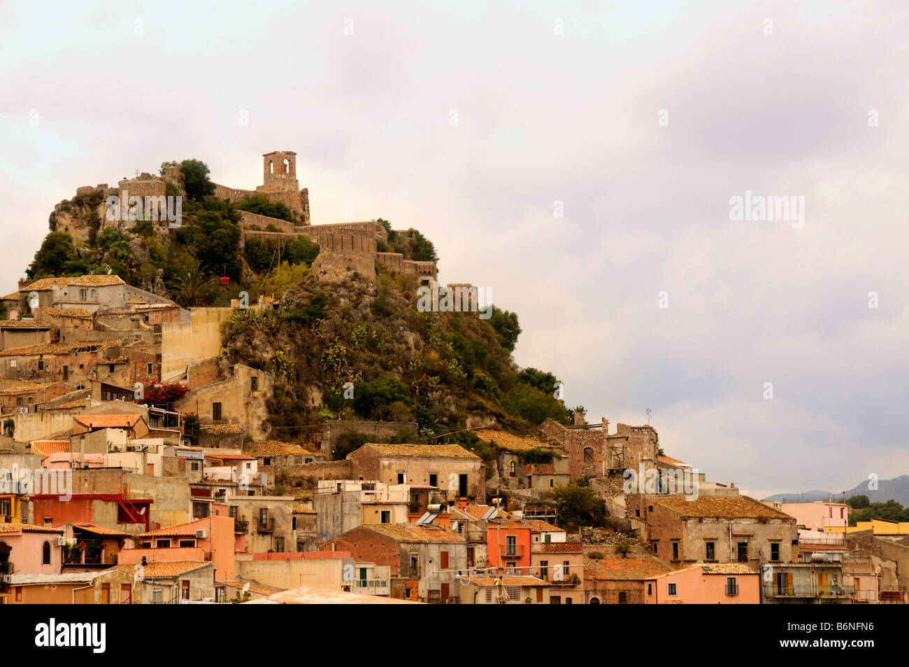 Forza d'Agro un village de montagne dans l'Est de la Sicile, Italie Banque D'Images