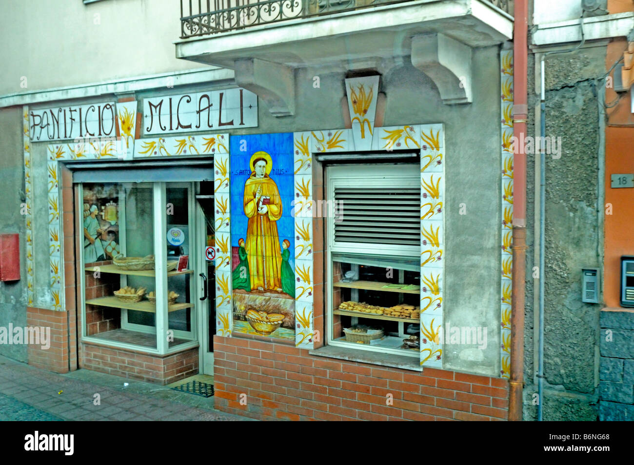 Boulangerie à Giardini Naxos, à proximité de Taormina en Sicile Italie Banque D'Images