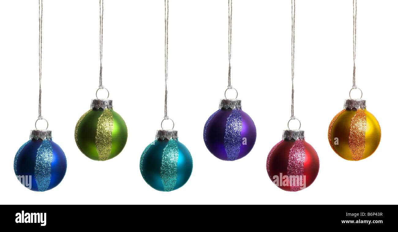 Ornements de Noël isolated on White Banque D'Images