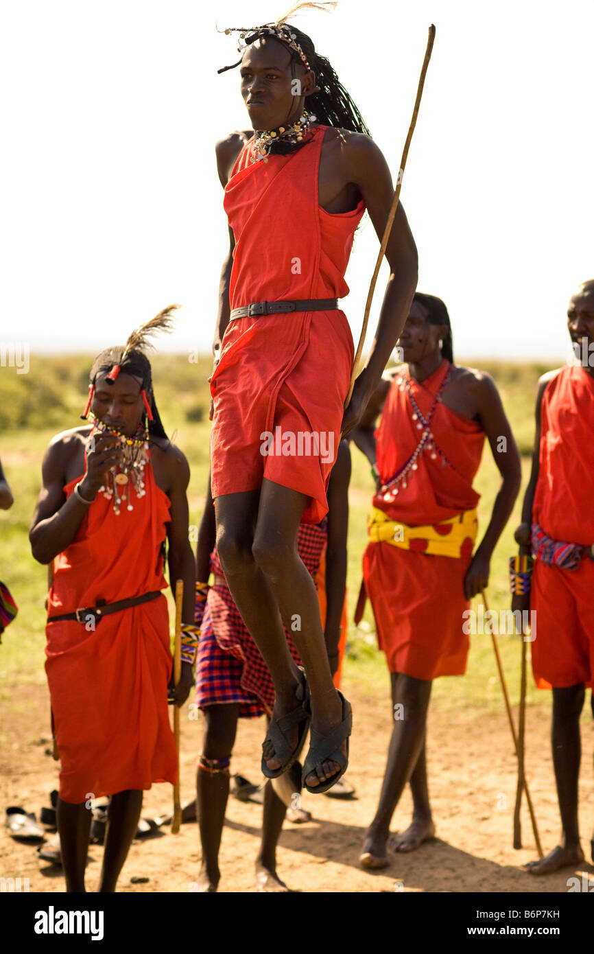 Hommes de Masaï mara Banque D'Images