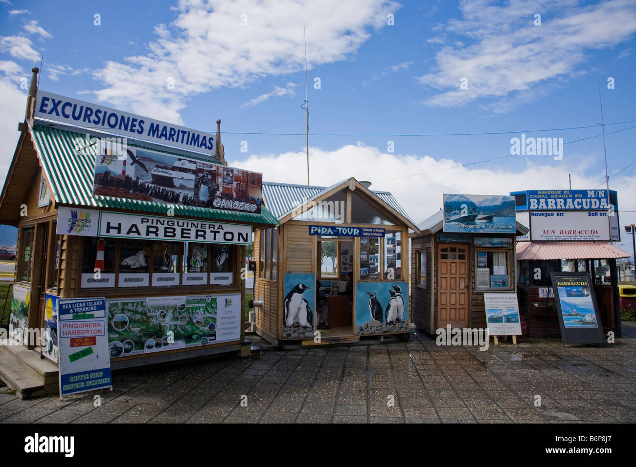 Réservation d'Excursion Bureaux en ville de Ushuaia Tierra del Fuego Argentine Banque D'Images