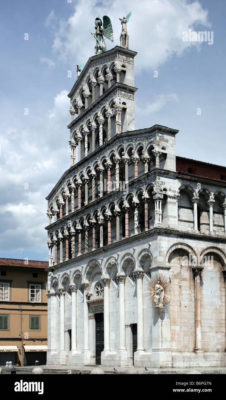 Église de San Michele Lucca Toscane Italie Banque D'Images