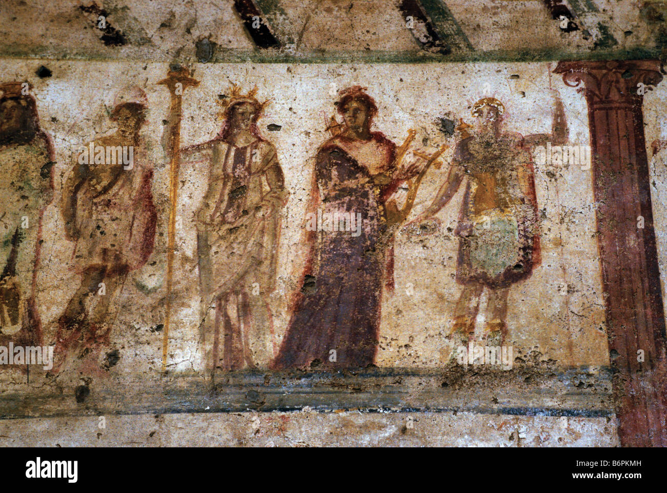 Via dell'abbondanza fresques de Pompéi en Italie Banque D'Images