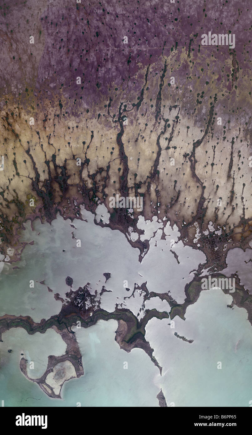 Carte aérienne vue au-dessus du rivage de l'Atlantique à l'Everglades de Floride Banque D'Images