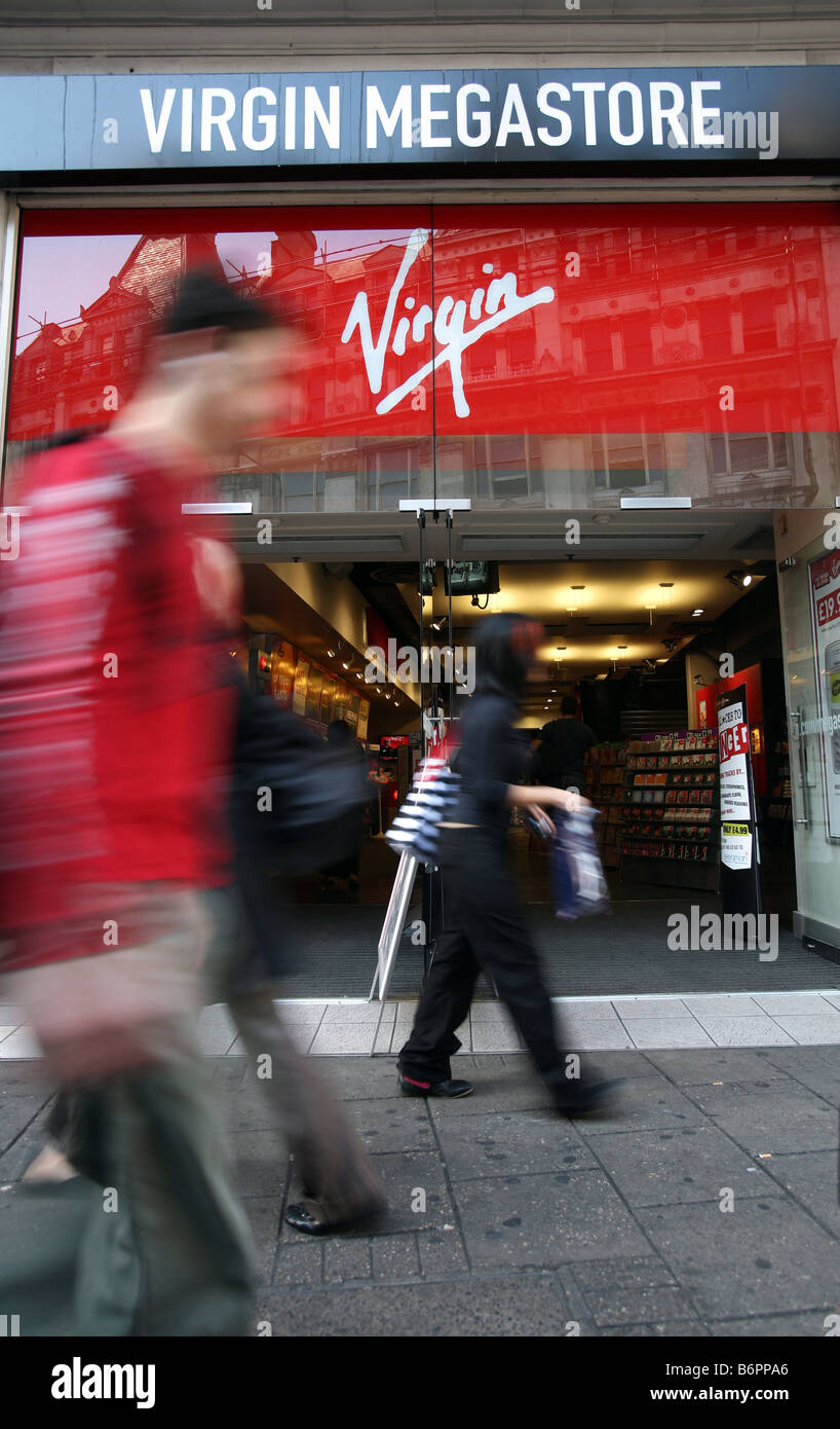 Virgin Megastore entrée boutique sur Tottenham Court Road London Banque D'Images